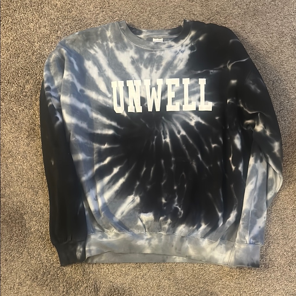Tie-Dye Black and Gray Men's Sweater